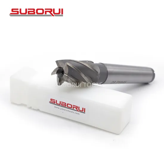 Suborui China Supplier HSS P6m5 Industrial 14mm-50mm Cutting Tool Morse Taper Shank 5 Flutes Square End Mill Cutter for Steels CNC Tools
